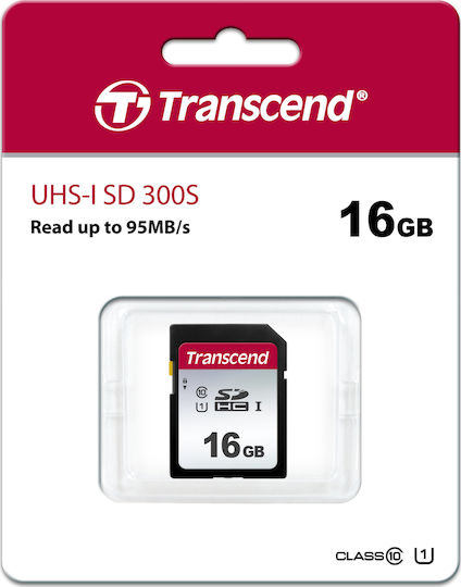 Transcend 300s SDHC 16GB Class 10 U1 V30 UHS-I