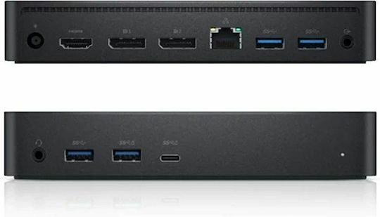 Dell D6000 USB-A Docking Station με HDMI/DisplayPort 4K PD Ethernet και συνδεση 3 Οθονών Μαύρο