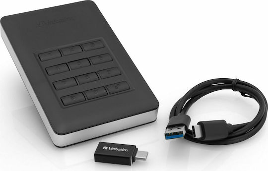 Verbatim Store 'n' Go Secure with Keypad Access USB 3.1 External 2.5" HDD 2TB Black