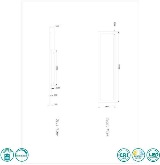 Globo Lighting Rosi Parallelogramm Vertieft LED Panel 40W