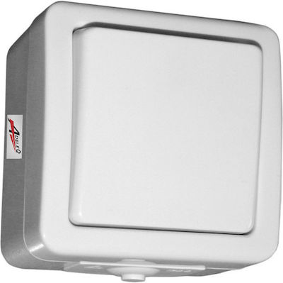 Adeleq External Electrical Lighting Wall Switch no Frame Basic Aller Retour Waterproof White