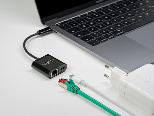 DeLock 66644 USB Netzwerkadapter USB-C mit Verkabelter Verbindung Gigabit Ethernet