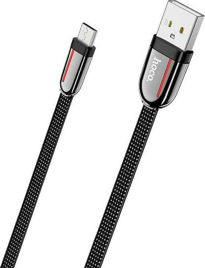Hoco U74 Grand Braided / Flat USB 2.0 spre micro USB Cablu Negru 1.2m (HC-U74MBK) 1buc