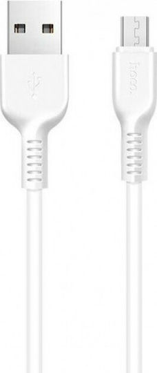 Hoco Regular USB 2.0 to micro USB Cable Λευκό 1m (X20 Flash)