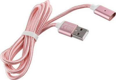 Volte-Tel ΦΟΡΤΙΣΗΣ-DATA Geflochten / Magnetisch USB 2.0 auf Micro-USB-Kabel Rosa 1m (8228308) 1Stück