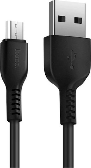 Hoco Regular USB 2.0 to micro USB Cable Μαύρο 1m (X20 Flash)