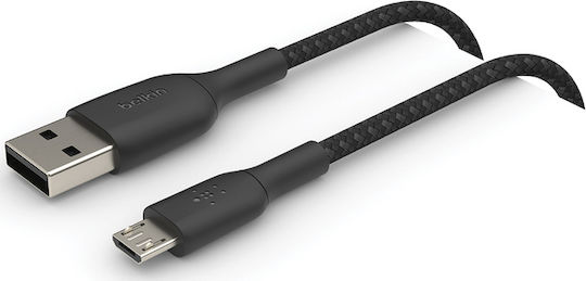 Belkin Geflochten USB 2.0 auf Micro-USB-Kabel Schwarz 1m (CAB007bt1MBK) 1Stück