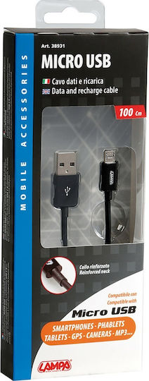 Lampa Редовна USB 2.0 до микро USB кабел Черен 1м (L3893.1) 1бр