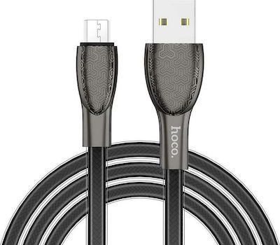 Hoco U52 Bright Geflochten USB 2.0 auf Micro-USB-Kabel Schwarz 1.2m (HC-U52MBK) 1Stück
