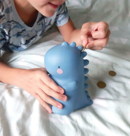 A Little Lovely Company T-Rex Kinder Spardose Keramisch Blau 11.4x16x13.8cm