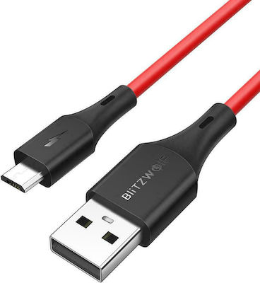 BlitzWolf Regulat USB 2.0 spre micro USB Cablu Roșu 1m (BW-MC13RED) 1buc