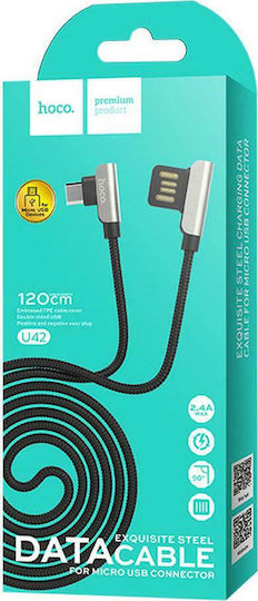 Hoco Braided USB 2.0 to micro USB Cable Μαύρο 1.2m (U42)