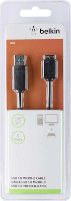 Belkin Regular USB 3.0 to micro USB Cable Μαύρο 1,8m (F3U166BT1.8M)