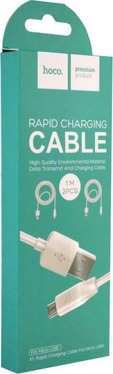 Hoco X1 Regular USB 2.0 spre micro USB Cablu Alb 1m 2buc