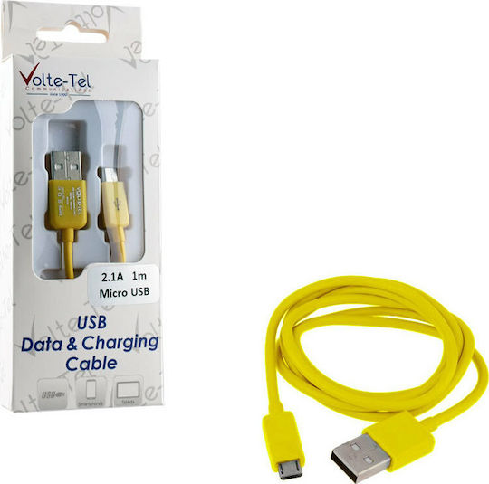 Volte-Tel 1m Regular USB 2.0 to micro USB Cable Yellow (8112072)