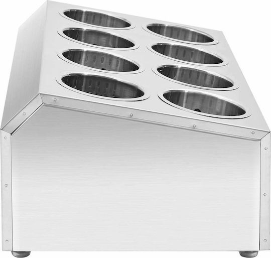 vidaXL Stainless Steel Utensil Holder 20x20x20cm 20cm 8 Positions