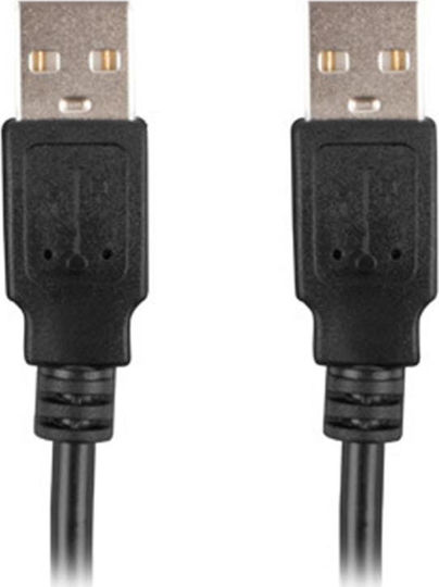 Lanberg USB 2.0 Cable USB-A male - USB-A male Μαύρο 1.0m (CA-USBA-20CU-0010-BK)