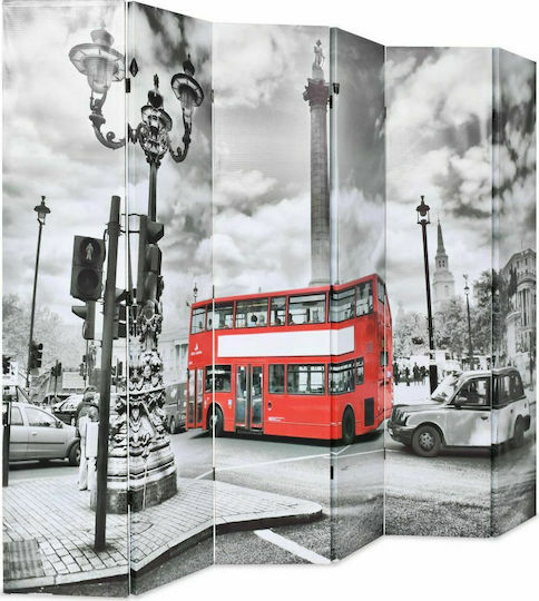 vidaXL Canvas Room Divider with 6 Panels 228x170cm