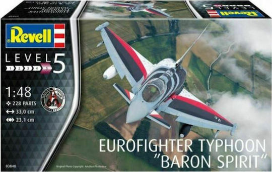 Revell Eurofighter Typhoon "Baron Spirit" Modeling Figure Airplane Red 228 Pieces in Scale 1:48 33x23.1cm.