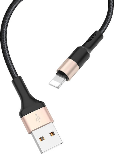 Hoco X26 Xpress Braided USB-A la Cablu Lightning Auriu 1m (HOC-X26i-BG)