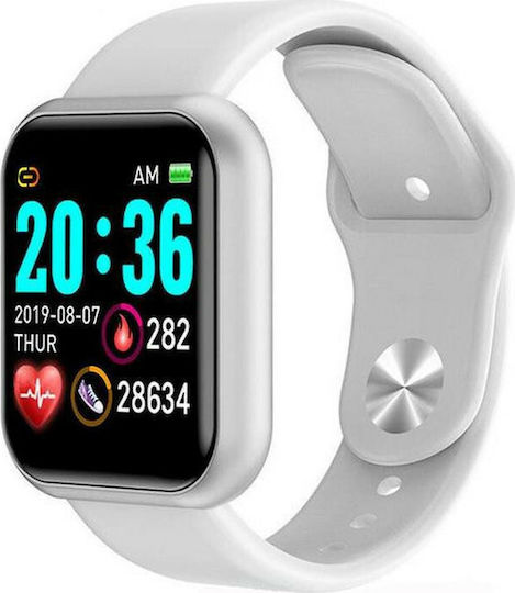 Y68 Smartwatch with Heart Rate Monitor (White)