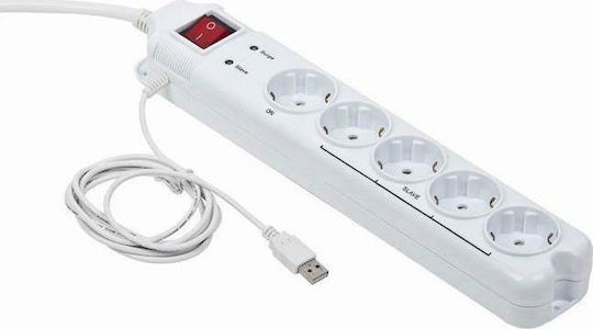 Gembird Πολύπριζο Aσφαλείας 6 Θέσεων με USB-A, Διακόπτη και Καλώδιο 1.8m