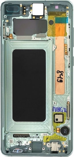 Samsung Οθόνη mit Touch-Mechanismus und Rahmen für Galaxy S10+ (Grün)