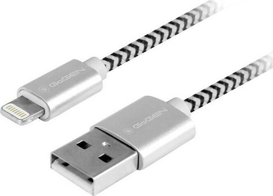 GoGEN Braided USB-A to Lightning Cable Gray 2m (LIGHTN200MM24)