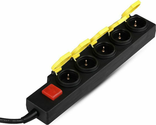 V-TAC Steckdosenleiste 5 Positionen mit Schalter und Kabel 3m