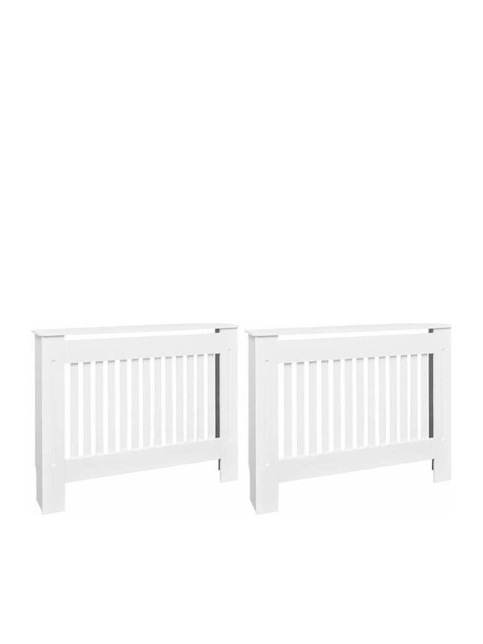vidaXL Калориферен Капак от MDF Бял 112x19x81см 2 Бройки