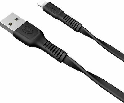 Baseus Tough Flat USB to Lightning Cable Μαύρο 1m (CALZY-B01)