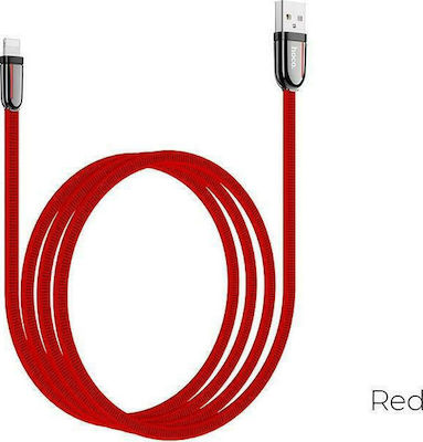 Hoco U74 Grand Geflochten / Flach USB-A zu Lightning Kabel Rot 1.2m (HC-U74LRD)