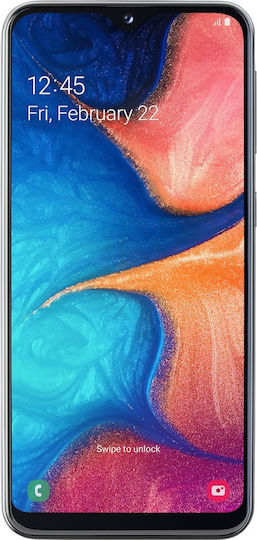 Samsung Οθόνη με Μηχανισμό Αφής και Πλαίσιο για Galaxy A20 (Μαύρο)