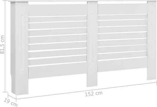 vidaXL Κάλυμμα Καλοριφέρ από MDF Λευκό 152x19x81.5cm