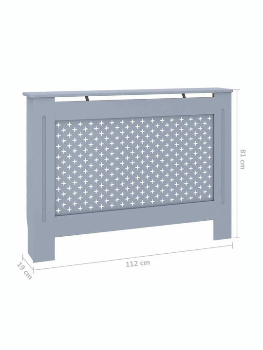 vidaXL Калориферен Капак от MDF Сив 112x19x81см