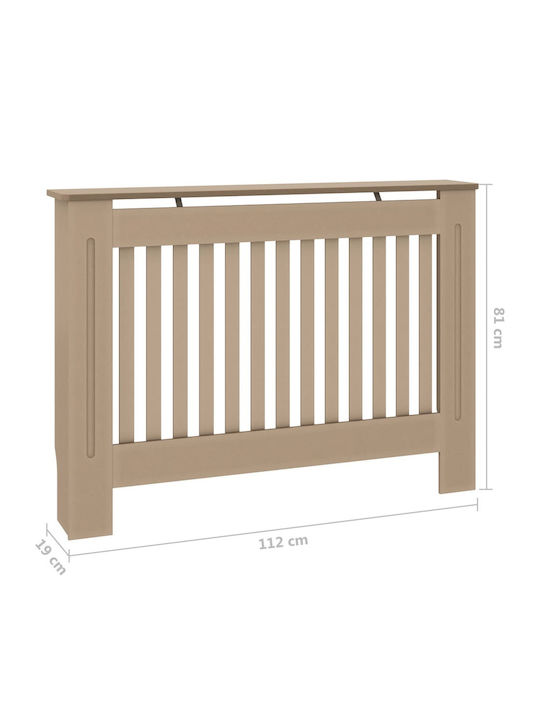 vidaXL Калориферен Капак от MDF Кафяв 112x19x81см