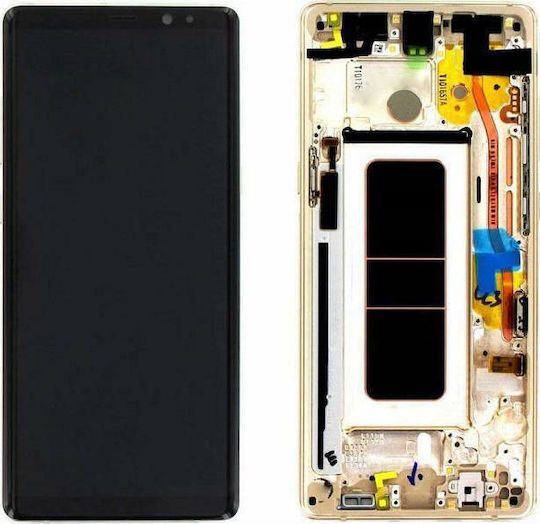 Samsung Екран със Сензорен Механизъм и Рамка за Galaxy Note 8 (Златист)
