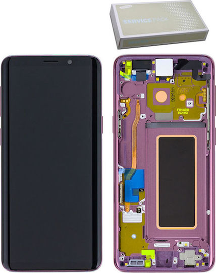 Samsung Screen with Touch Mechanism and Frame for Galaxy S9 (Purple)