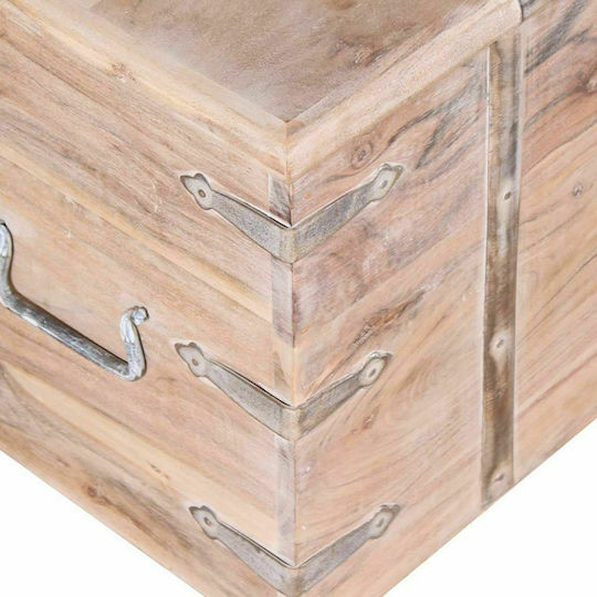 vidaXL Wooden Decorative Trunks Set Beige 2pcs