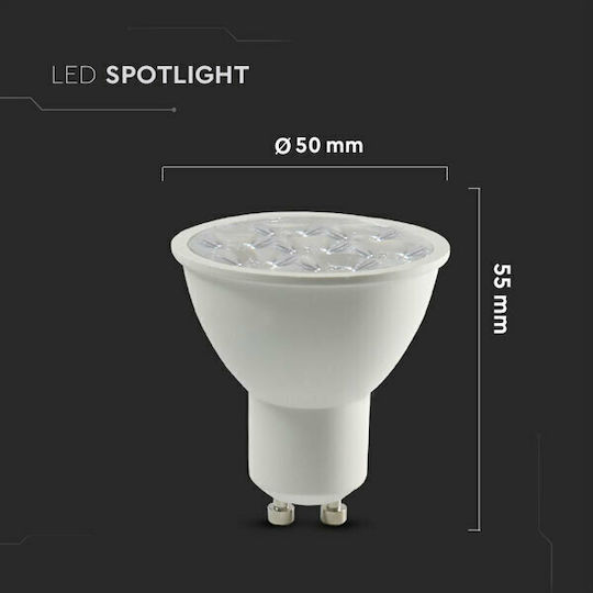 V-TAC LED-Lampe 6W für Fassung GU10 und Form MR16 Kühles Weiß 500lm