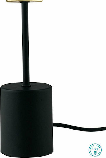 Fan Europe Axon Metal Table Lamp for Socket E27 with Transparent Shade and Black Base