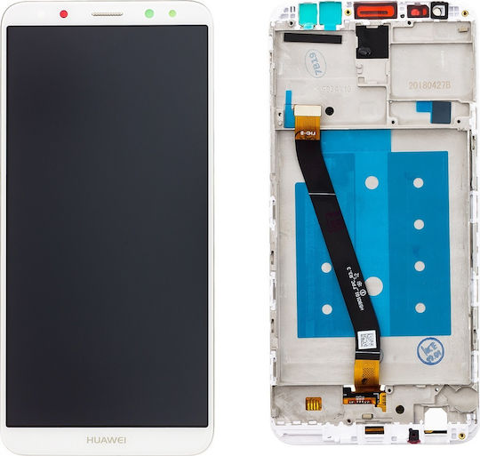 Екран със Сензорен Механизъм и Рамка за Huawei Mate 10 Lite (Бял)