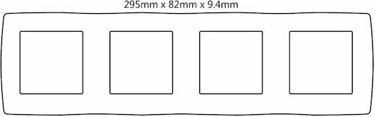 Aca Prime Switch Frame 4 Positions Horizontal Installation in White Color 1000119301