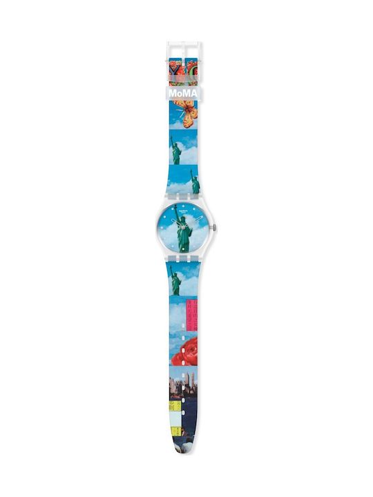 Swatch New York By Tadanori Men's Watch 34mm Battery with Rubber Strap