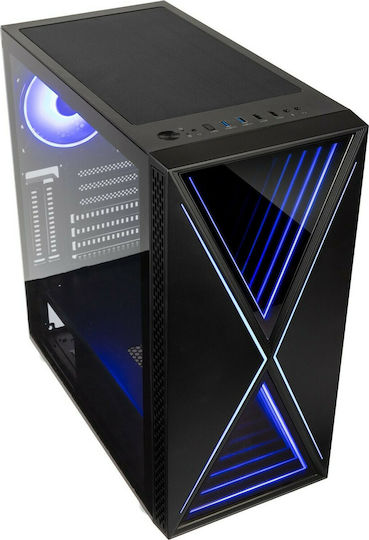 Kolink Void X Gaming Midi Tower Κουτί Υπολογιστή με Πλαϊνό Παράθυρο και RGB Φωτισμό Μαύρο
