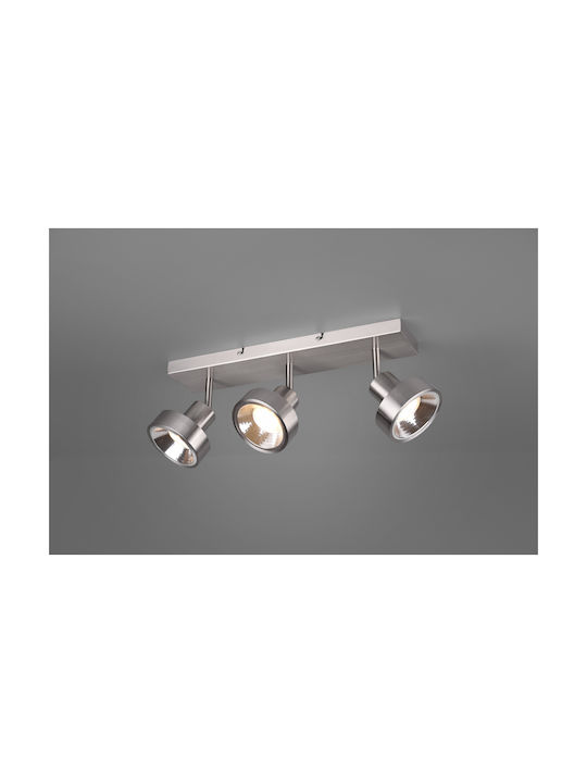 Trio Lighting Leon Triple Spot with Socket GU10 in Silver Color