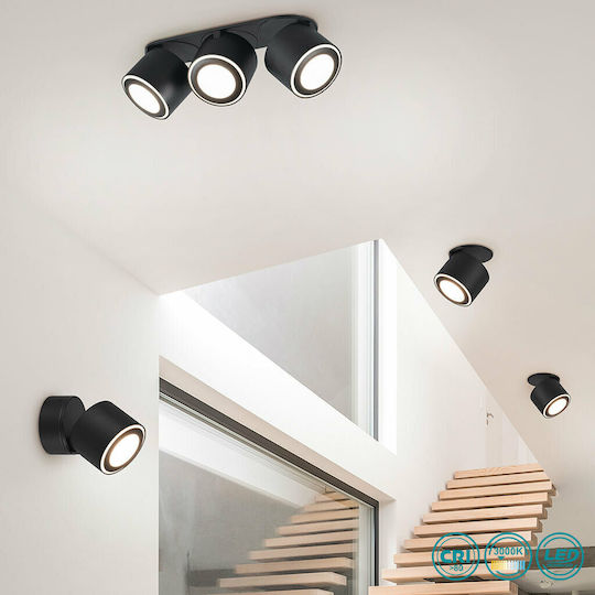 Trio Lighting Taurus Monos LED Alb Cald Spot în Culoare Negru