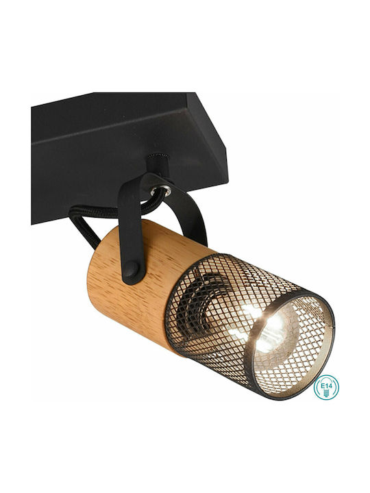 Trio Lighting Tosh Dreifach Spot mit Fassung E14 in Schwarz Farbe