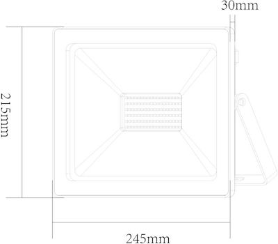 Aca Wasserdicht LED Flutlicht 100W Warmes Weiß 3000K IP66