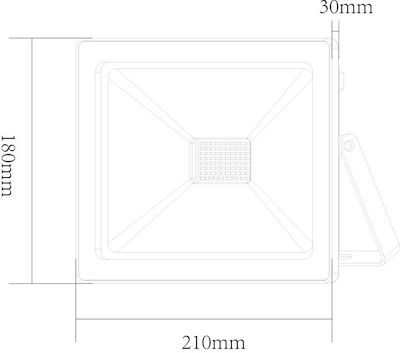 Aca Waterproof LED Floodlight 80W Warm White 3000K IP66